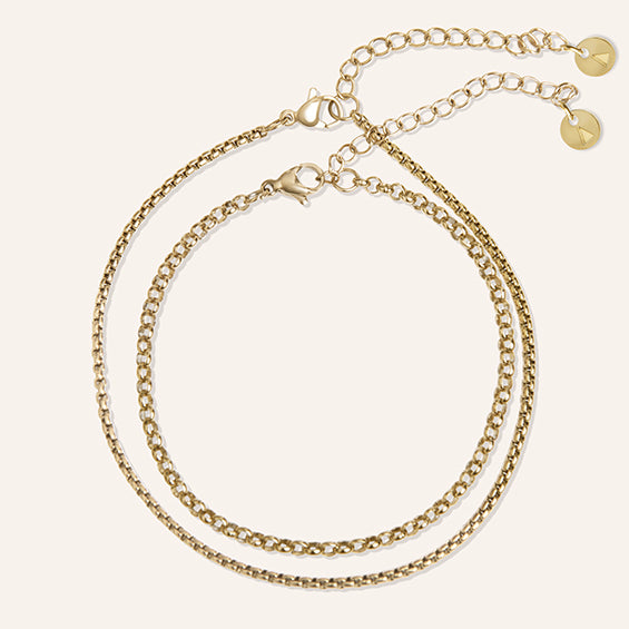 Dubbele goudkleurige armband met fijn layered design