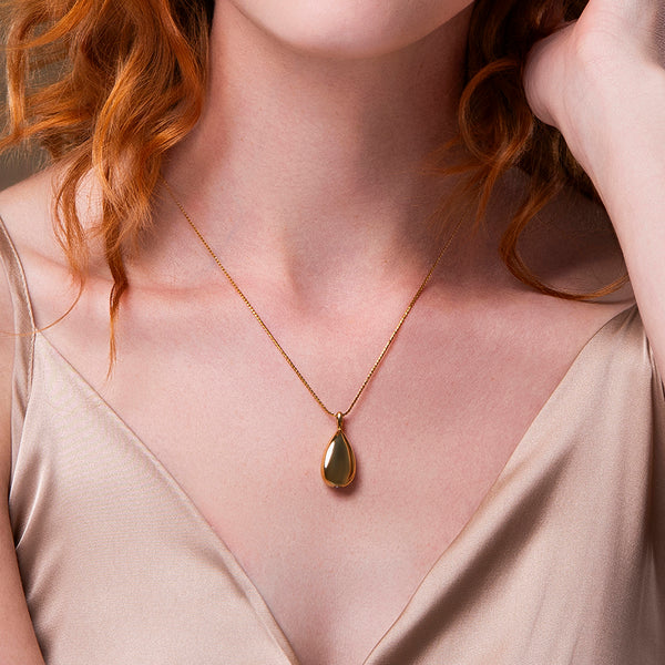 amberz gouden ketting-druppel vorm-asketting, ketting voor as