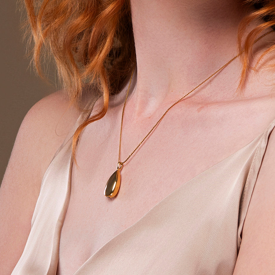 amberz gouden ketting-druppel vorm-asketting, ketting voor as