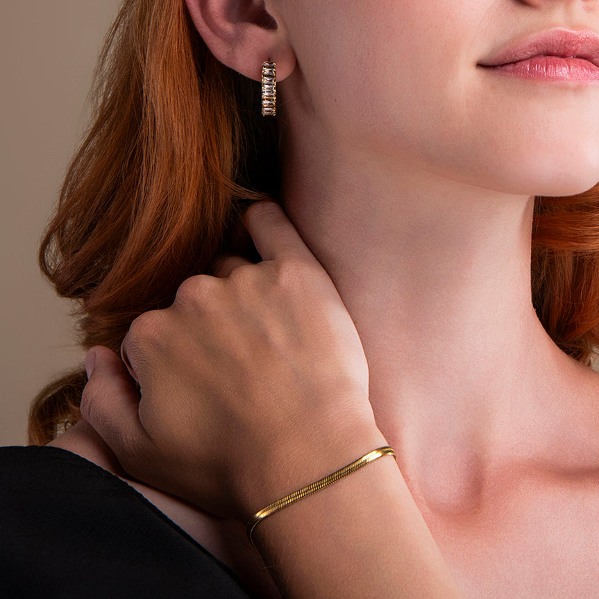 amberz gouden slang armband – minimalistische armband van verguld roestvrij staal, waterproof en hypoallergeen