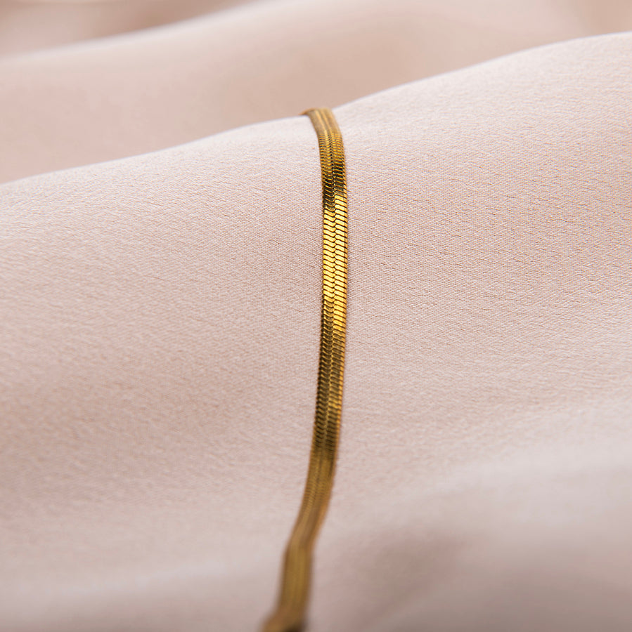 amberz gouden slang armband – minimalistische armband van verguld roestvrij staal, waterproof en hypoallergeen