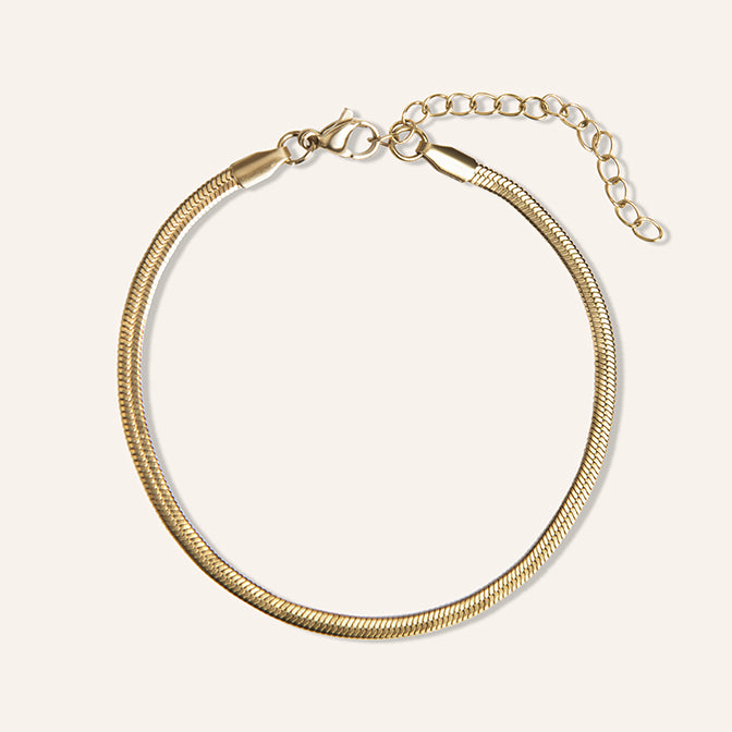 amberz gouden slang armband – minimalistische armband van verguld roestvrij staal, waterproof en hypoallergeen