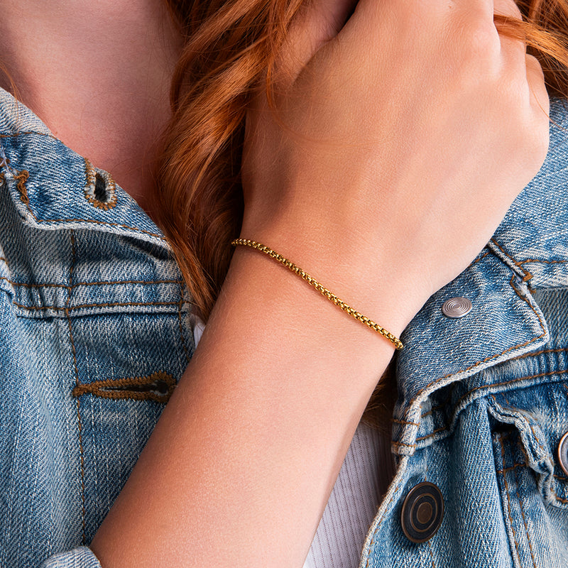 fijne gouden schakelarmband met verstelbare sluiting – minimalistisch en waterproof
