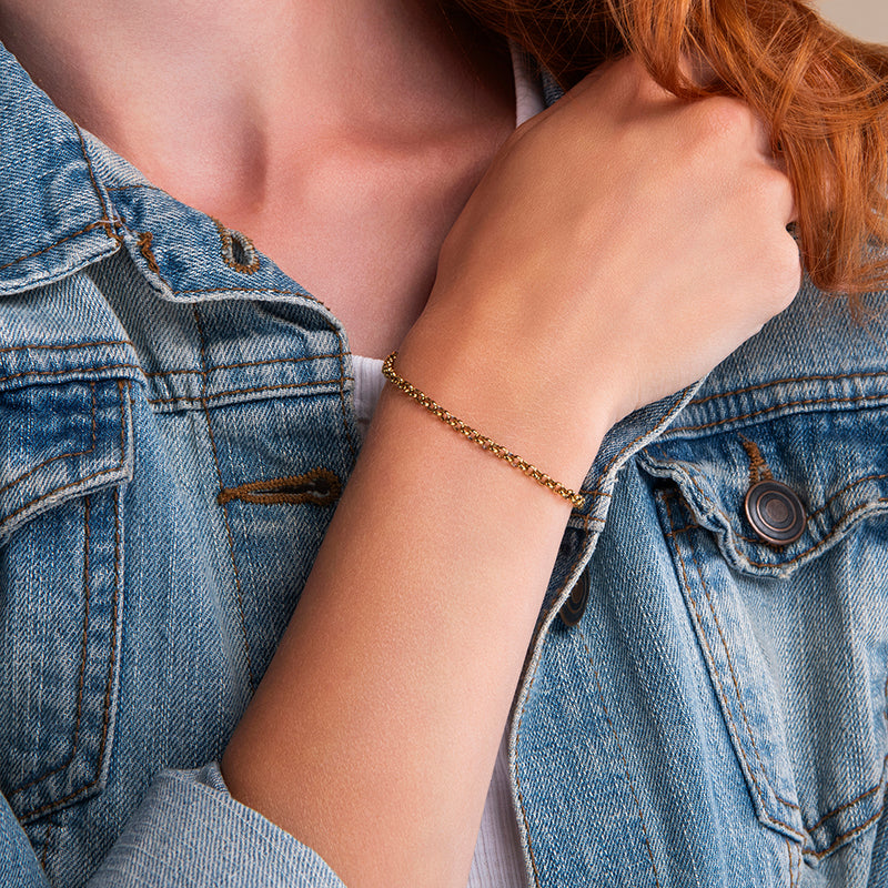 gouden armband met ronde schakels en verstelbare sluiting – duurzaam en waterproof
