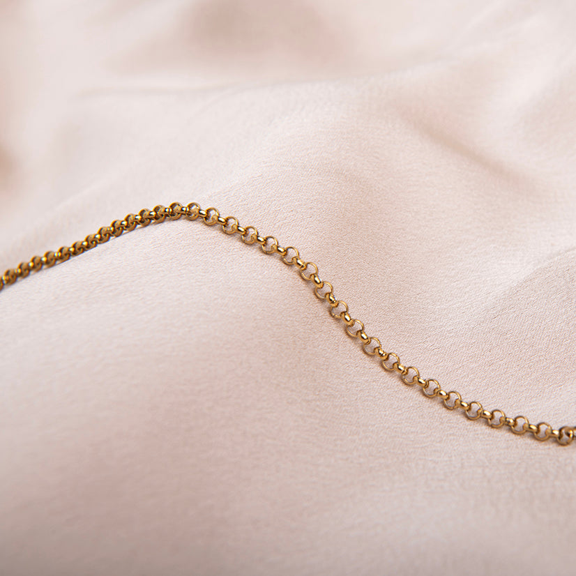 gouden armband met ronde schakels en verstelbare sluiting – duurzaam en waterproof