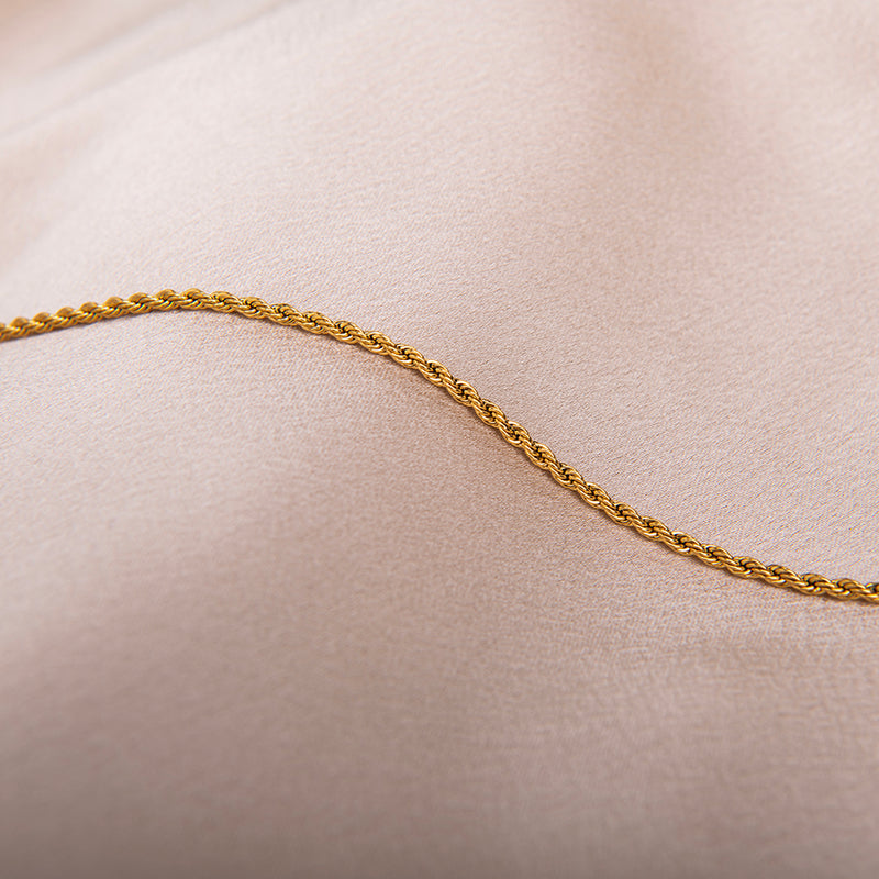 gouden armband met gevlochten rope design – verstelbaar, waterproof en verkleurt niet