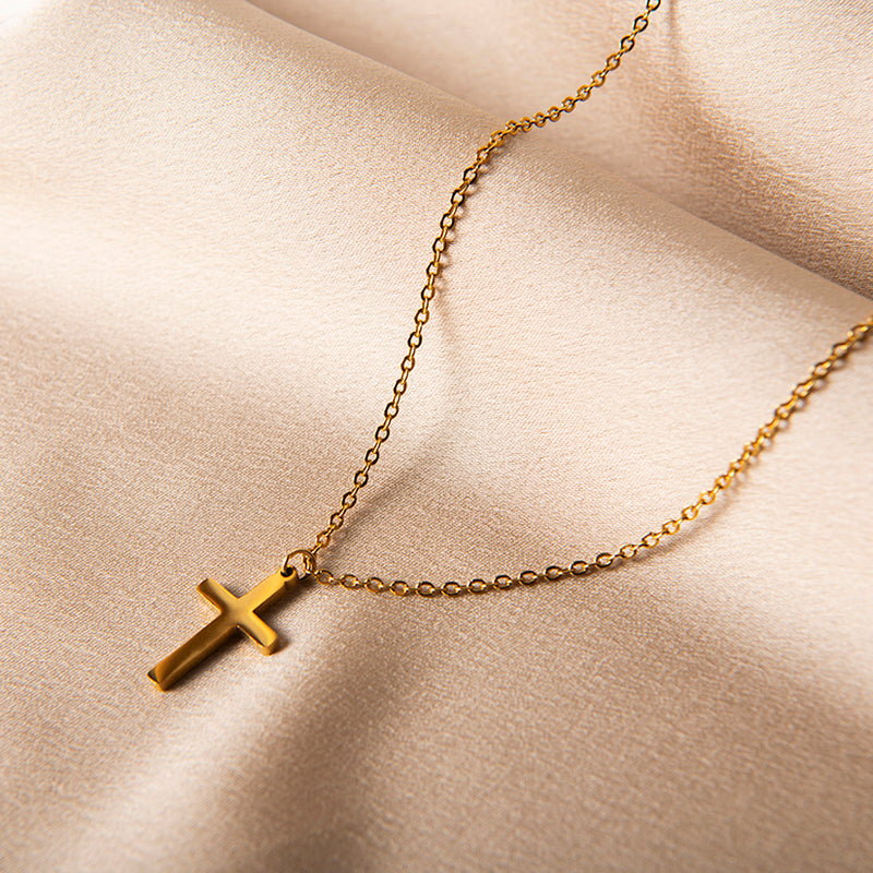 Gouden ketting dames met kruis hanger – Spirit cross van Amberz