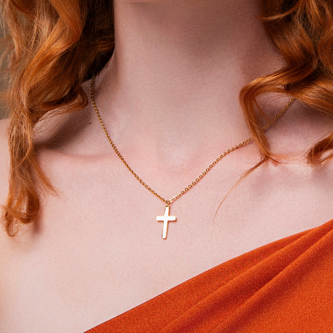 Gouden ketting dames met kruis hanger – Spirit cross van Amberz
