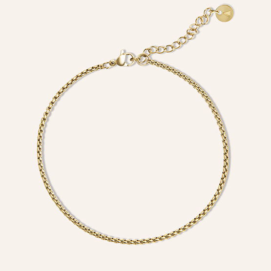 fijne gouden schakelarmband met verstelbare sluiting – minimalistisch en waterproof