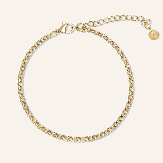 gouden armband met ronde schakels en verstelbare sluiting – duurzaam en waterproof