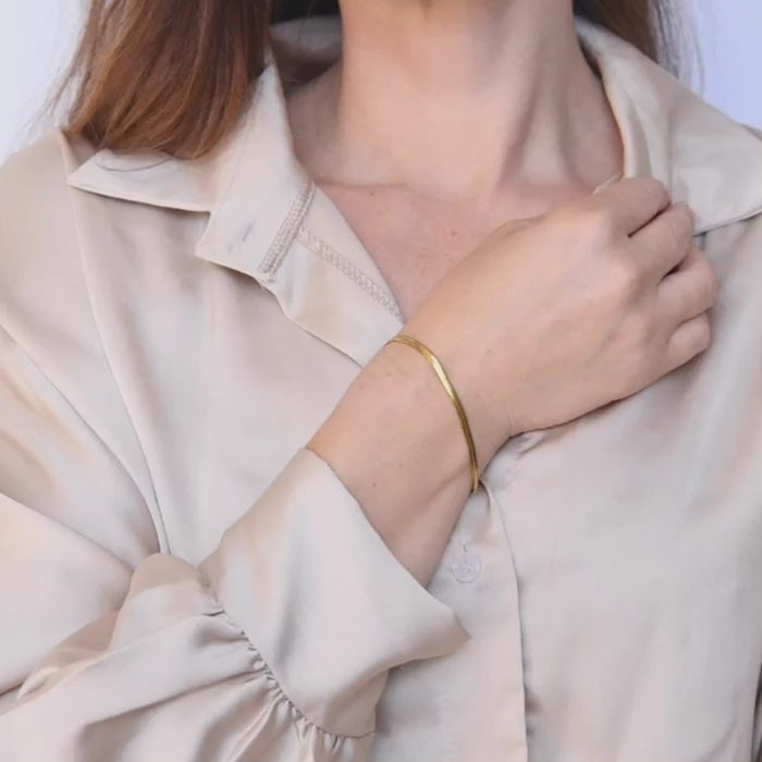 amberz gouden slang armband – minimalistische armband van verguld roestvrij staal, waterproof en hypoallergeen