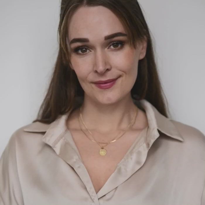 Gouden ketting met muntjes in laagjes – Palawan van Amberz.