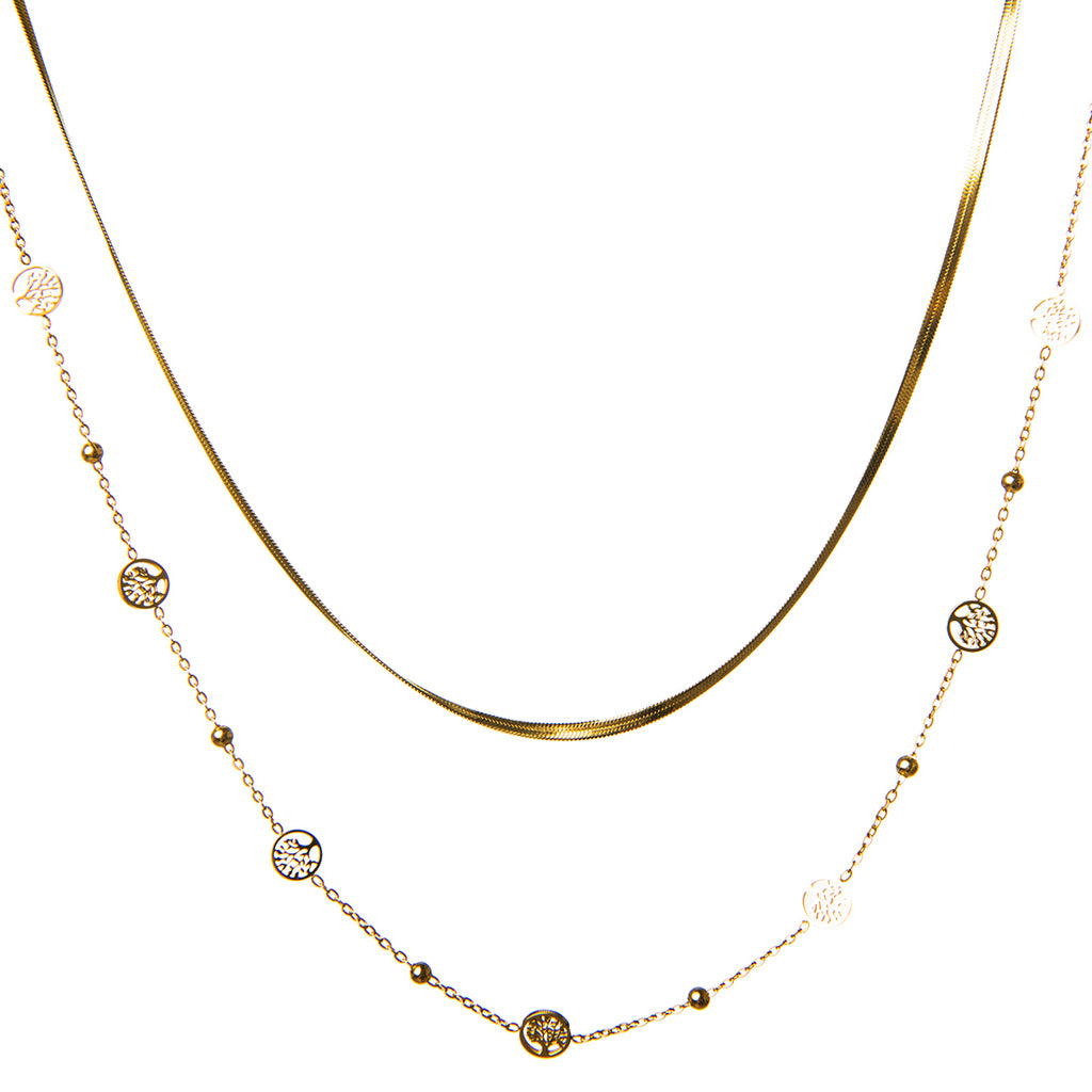 Gouden ketting dames, ketting goud, schakelketting goud, gouden ketting 14k, gouden dubbele ketting